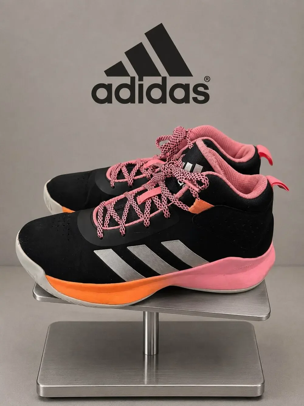 adidas Cross Em Up 5 K Wide Basketball Shoes Girls 6 Black Pink GX4793